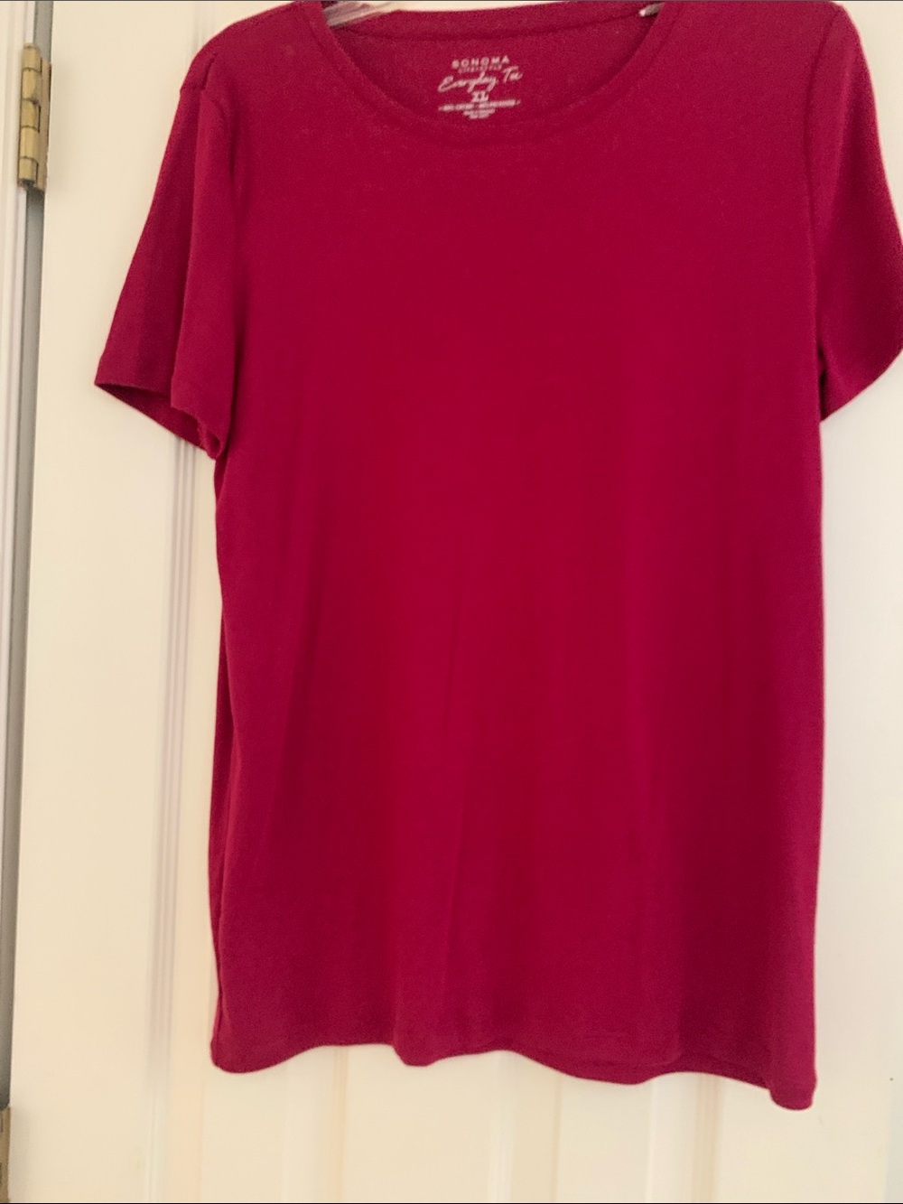 Sonoma Lifestyle Everyday Tee - Women's Burgundy Short Sleeve Top